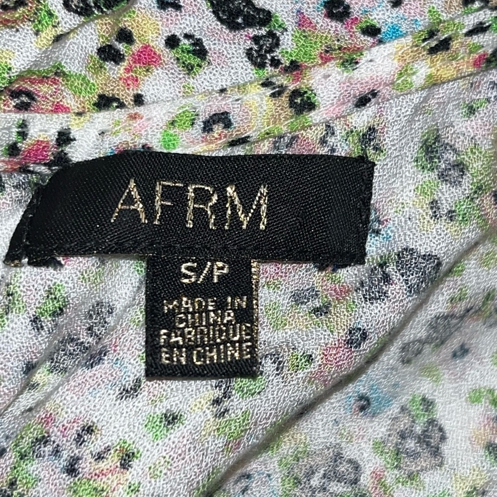 AFRM Janice Green Floral Midi Dress ditsy smocked Bridgerton small cottage core - Picture 7 of 15